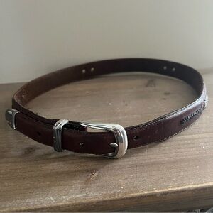 Brighton Onyx brown leather golfer belt Size 34